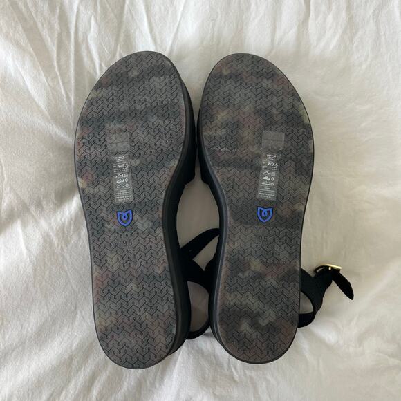 Rothy’s NWOT The Criss Cross Lightweight Wedge Platform Sandal in Black Size 9.5 - Picture 9 of 11